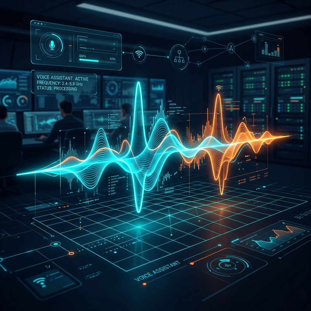 AI Virtual Assistant Speech Waveform and Interface